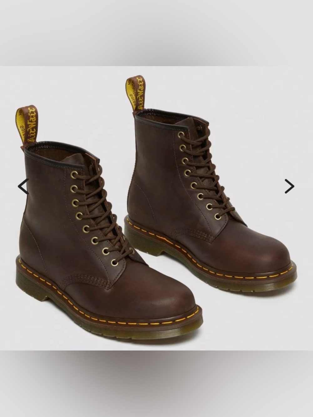 Dr. Martens Brown Leather 8-Eye Lace-Up Boots